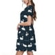 thumbnail image 2 of Balery Cartoon Swan Vestidos sueltos de manga corta para mujer, vestidos de verano 2025, vestidos casuales de corte A con vuelo., 2 of 6