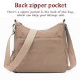 thumbnail image 5 of AOUNQ Crossbody Bags for Women Waterproof Hobo Purse Handbag Multi-Pocket Shoulder Bag Nylon Travel Messenger Bag,Apricot, 5 of 5