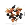 thumbnail image 3 of Cheapark Simulation Pumpkin Maple Leaf Decorative Wreath - Farmhouse Style For Halloween And Thanksgiving Door Decor, Seasonal Harvest Ornament, 3 of 7