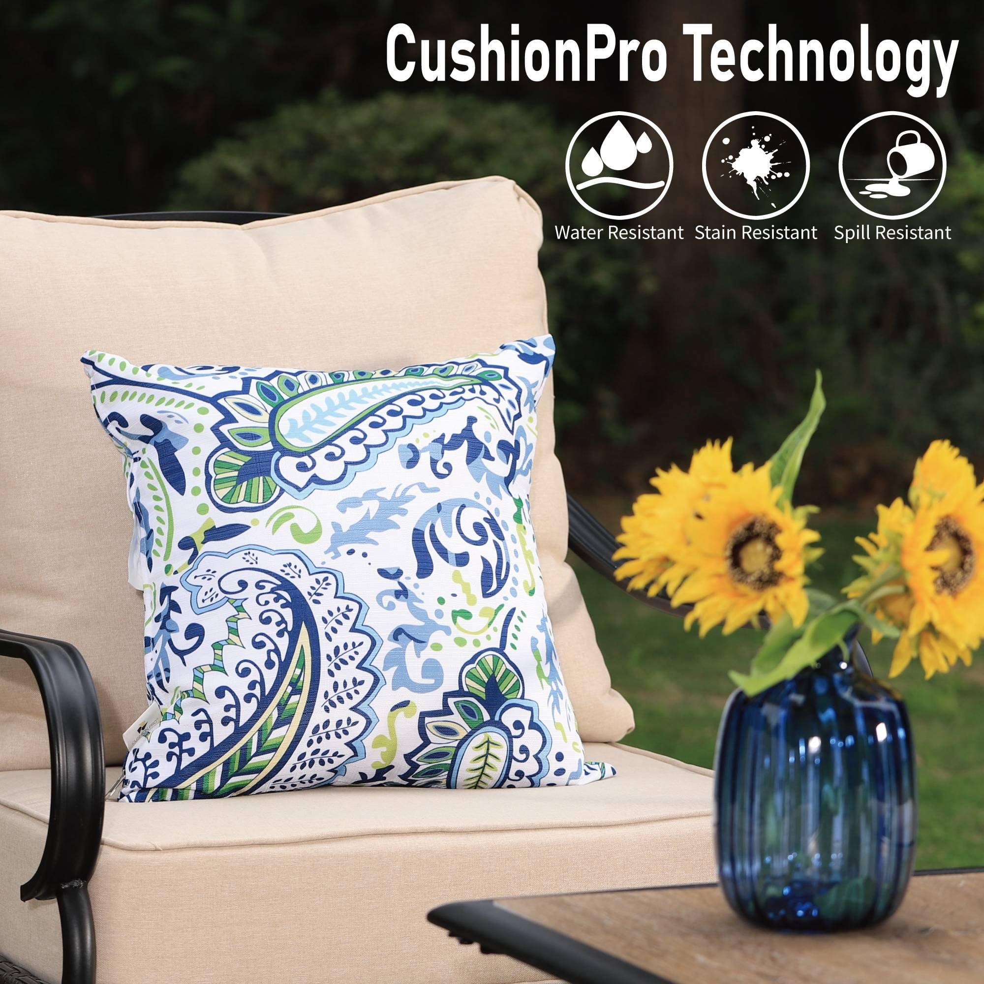 SUMMIT LIVING 6-Piece Outdoor Patio Furniture Set with Swivel Chairs & Ottomans, 7-Seat Outdoor Patio Conversation Set with Cushions, Black & Beige