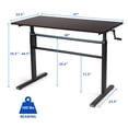 thumbnail image 2 of Gymax Bureau Debout Hauteur Réglable S'Asseoir pour Se Tenir Poste de Travail avec Poignée de Manivelle Marron, 2 of 10