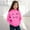 Hot Pink, variant on Teen Hoodies Solid Hoodies Long Sleeve Pullover Oversize Trendy Letter Print Cool Sweatshirt Girls Tops Size 6-7