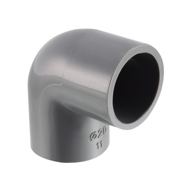 Unique Bargains PVC Pipe Fitting 20mm Slip Socket 90 Degree Elbow Coupling Connector Gray 2 Pcs