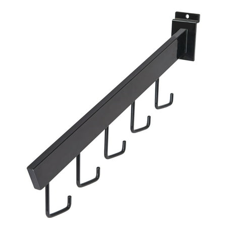 Dimensional Waterfall - Black 5-J-Hook Dimensional Waterfall for Slatwall - Pack of 10