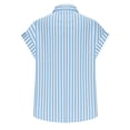thumbnail image 5 of FNFYFH Womens Striped Button Down Shirts Short Sleeve Dress Shirt Collared Button-up Work Blouse Beach Vacation Outfits, 5 of 6