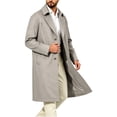 thumbnail image 3 of NOLVAREN Men's Long Trench Coat, Water-Repellent Button Front Jacket with Peak Lapel, Lining and Exterior Pockets for Casual and Work Wear S - 3XL, 3 of 8