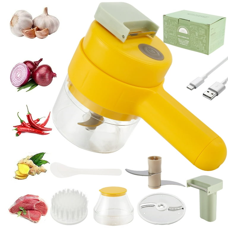 Vegetable Chopper,Food Chopper,,Portable Chopper for Garlic, Onion, Ginger,Hand Chopper (Green), 5.5X4.1, (LSQ01)