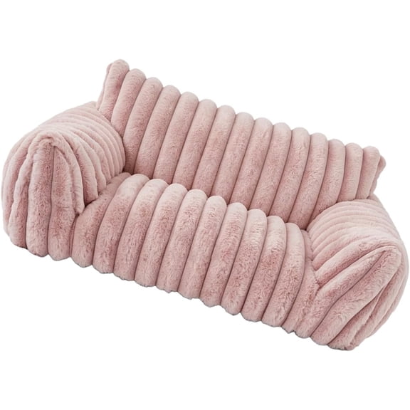 Dog Couch Pet Sofa with Backrest, Warm Soft Bed for Cats