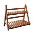 thumbnail image 4 of Estante de bambú para plantas, organizador de escritorio, estante de almacenamiento, escalera, estable, 2 niveles Marrón oscuro 50cm, 4 of 9