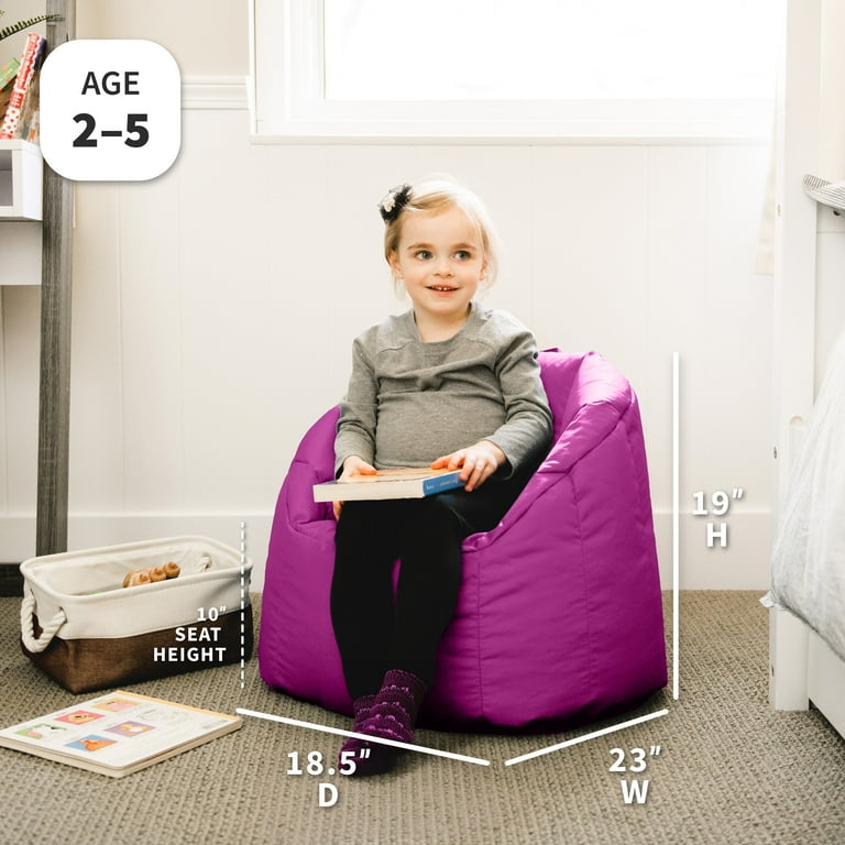 Big Joe Milano Child-Sized Bean Bag Chair for Kids Bedroom and