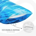 thumbnail image 5 of Naloa Blue Shell Pillowcase, Throw Pillowcase, Wrinkle-Free, Stain-Resistant with Hidden Zipper for Bedroom Sofa - 20"x30", 5 of 9