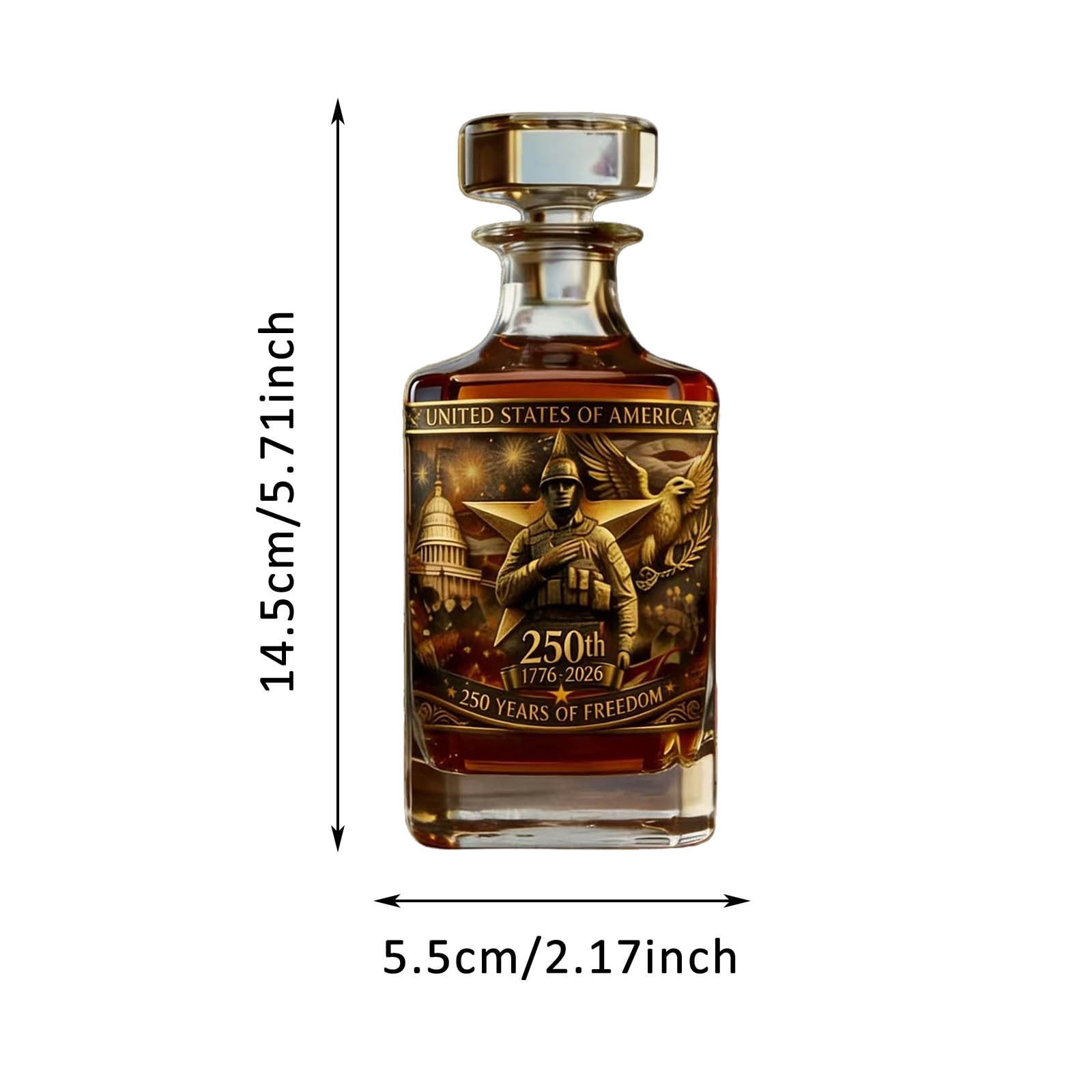 USA 250th Anniversary Bottle America 250th Anniversary Bottle Glass , Father's Day For Liquor Or Cup, We The People 250 Anniversarys Decanter For Scotch Bourbon