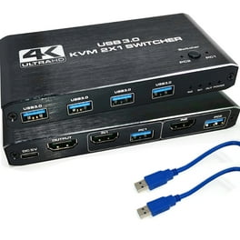 HDMI KVM Switch 2 Port, MT-VIKI 4K@30Hz KVM Switch for 2