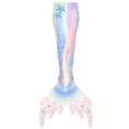 thumbnail image 4 of Swimsuits for Women Ruffled Top Mermaid Performance 3 Piece with Fish Tail Design Light Blue Womens Bathing Suits M, 4 of 4