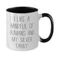 thumbnail image 2 of I Like a Handful of Humans and My Silver Tabby. Two Tone 11oz Mug, Silver Tabby Cat Cup, Useful Gifts For Silver Tabby Cat, 2 of 2