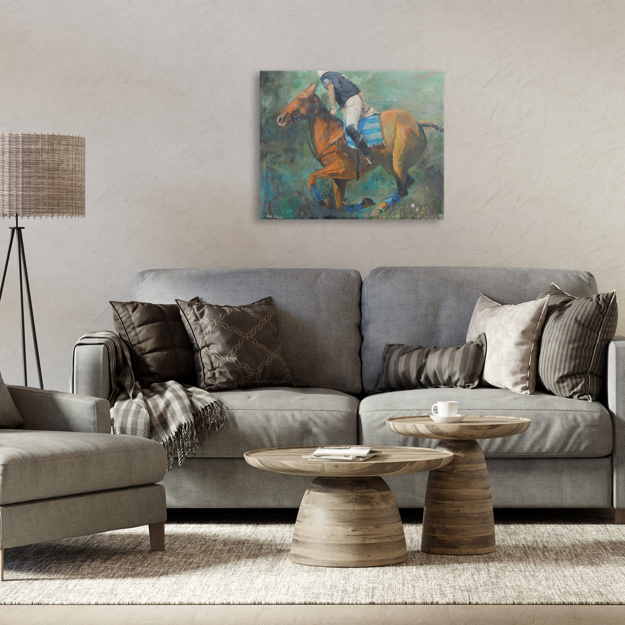 Stupell Industries Polo Rider in Dynamic Motion Canvas Wall Art, design by Jadei Graphics