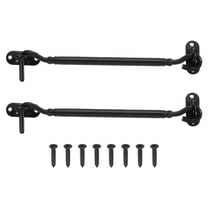 2Pcs 8" Hook and Eyes Catch Door Latch Locks, Stainless Steel Cabin Hooks, Black