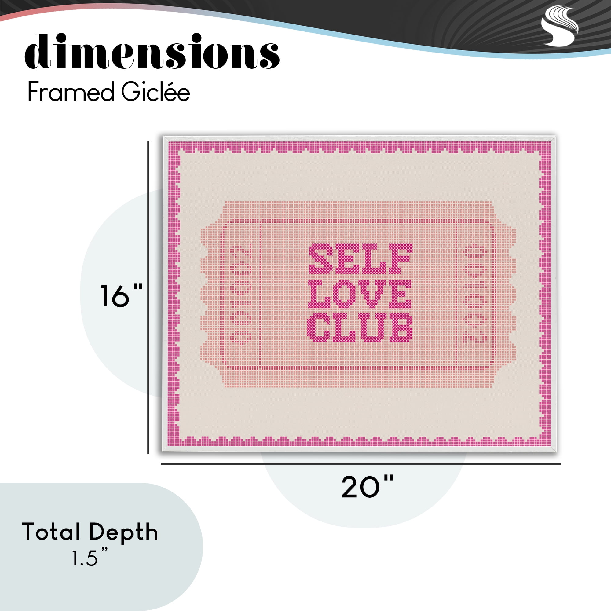 Stupell Industries Self Love Club Retro Ticket White Framed Giclee Art, design by Lil' Rue