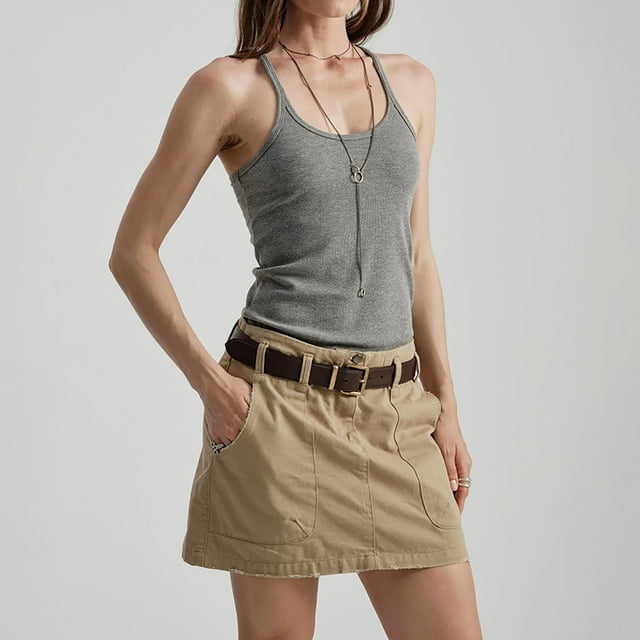 Prix Réduit, Robe d'Été pour Femmes, Bretelles Fines, Tissu en Coton, Ajustement Confortable, Design Polyvalent, Tenue Décontractée, Usage Quotidien, Matériau Respirant Aventures en Plein Air/coton, Gris