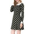 thumbnail image 5 of MODA NOVA Juniors Peter Pan Collar Long Sleeves Above Knee A Line Dress, 5 of 8