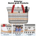 thumbnail image 2 of Tote Bag for Women - Orange and Black Christmas Pattern Shoulder Bag - Large Utility Work Duffle Bag with Zipper Handbag for Travel, Work, Sprots, 2 of 5