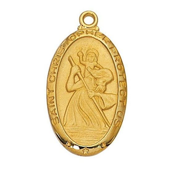 McVan J550CH 1.19 x 0.65 x 0.7 in. Gold Over Sterling St.Christopher Pendant