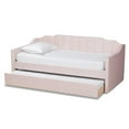 thumbnail image 3 of Bowery Hill Contemporary Velvet Twin Size Daybed with Trundle in Pink, 3 of 10