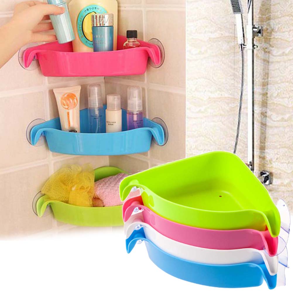 Travelwant Corner Shower Caddy Suction Cup Wall Mounted Plastic