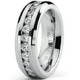 thumbnail image 2 of Metal Masters 2.4Ct. Womens 6mm Ladies Eternity Titanium Ring Cubic Zirconia Wedding Cz, 2 of 7