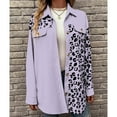 thumbnail image 7 of Herrnalise Jackets For Women Coat Leopard Printed Mid Length Jacket For Woman Shackets For Women 2024 fall Purple,XL, 7 of 7
