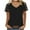 Black, variant on Scyoekwg Womens Short Sleeve Blouses V-neck Lace Patchwork Tshirt Lightweight Comfy Loose Trendy Solid Color Blouses (Black,L)