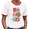 thumbnail image 2 of Daisy Ho Ho Ho Ringer Tee Shirt Unisex Medium White/Red, 2 of 5