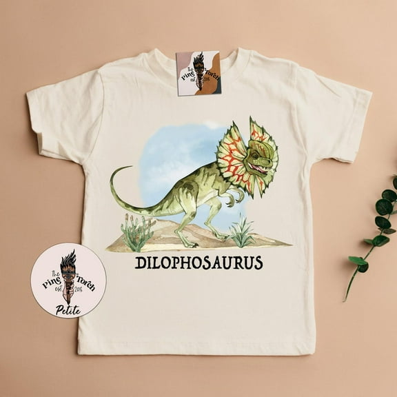 Dinosaur Kids Tee, Dilophosaurus Dinosaur Baby Tee, Dilophosaurus Baby Shirt, Dilophosaurus Tee, Dinosaur Lover Shirt TODDLER SHORT SLEEVE TEE BELLA CANVAS 3001T