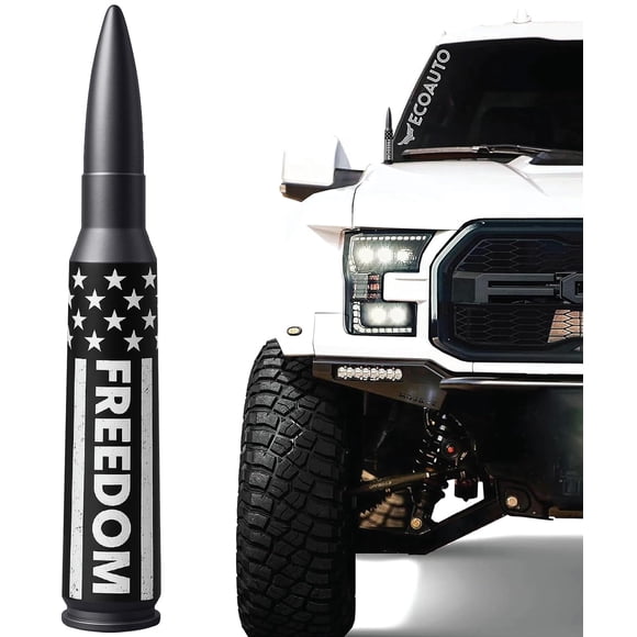 Antena EcoAuto Bala 50 Cal 14 cm Antirrobo para Dodge Ram Ford