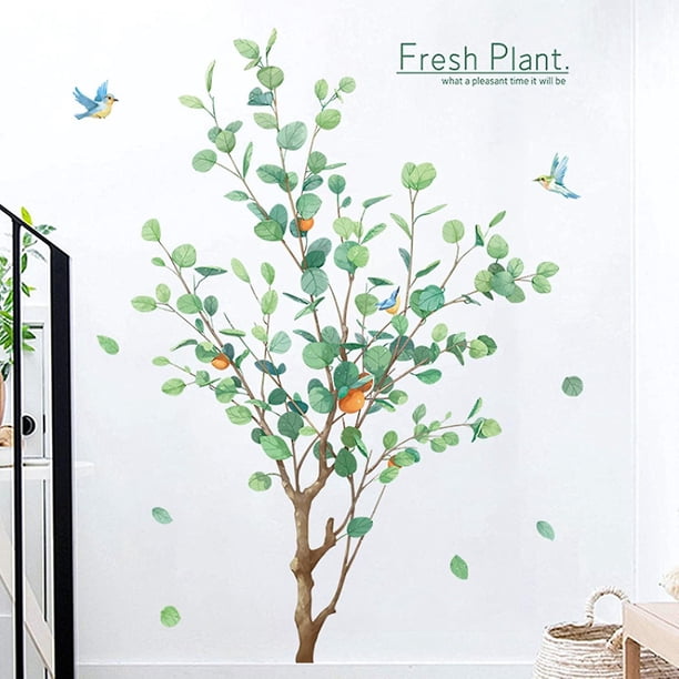 Vinilo Pegatinas de pared YONGSHENG naturaleza plantas Frescas naranjo 2 hojas