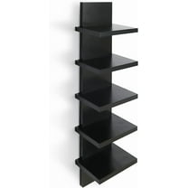 5 Tier Wall Shelves Black, Vertical Column Shelf Floating Storage Home Decor Organizer Design Utility Shelving Bedroom Living Room, 30.7