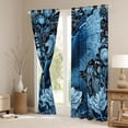 thumbnail image 3 of Erosebridal Animal Blue Dragon Black Out Curtains For Boys Girls,Vintage Flowers Curtains Pack of 2 (42x63 Each) For Kids Teens, 3 of 6