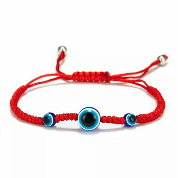 GKNET Turkish BLUE Evil Eye Beads Bracelet Protection Good Luck Bangle Womens Jewelry-Three Beads