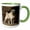Green/White, variant on 3drose, Redmond, Wa. Portrait of a Fawn Pug., 11oz Two-tone Blue Mug