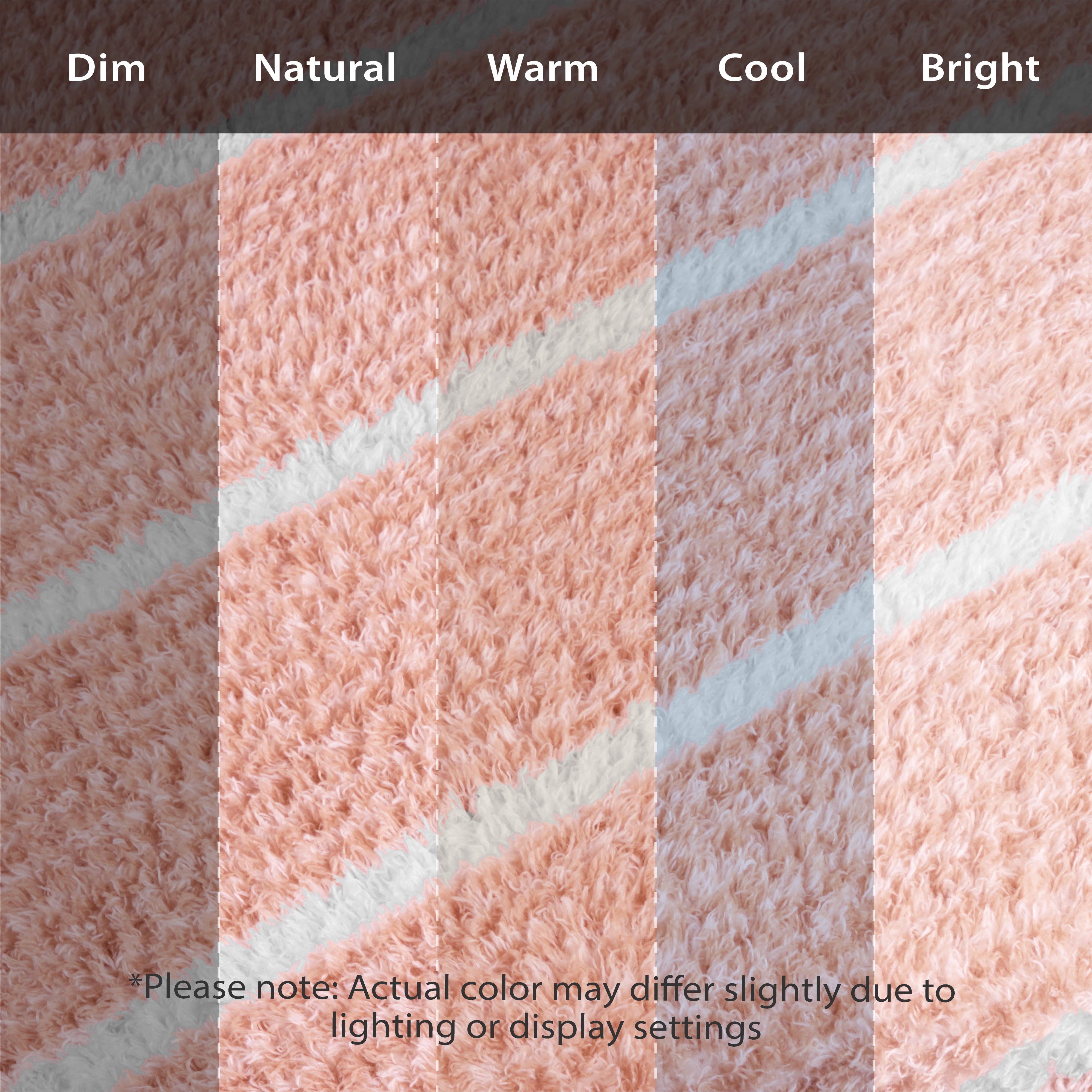 Regal Living Ultra Soft Cozy Knit Throw Blanket, Peach Pink Stripe, 90" x 90"