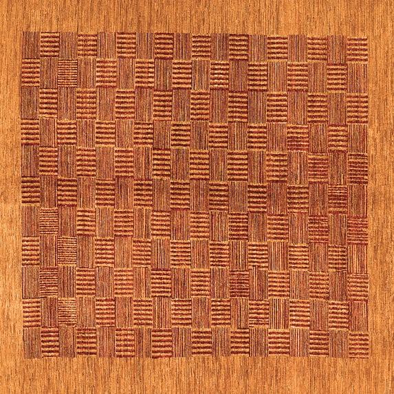 Ahgly Company Indoor Square Abstract Orange Contemporary Area Rugs, 5' Square