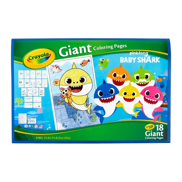 crayola baby shark giant coloring book beginner child 18 pages walmart com