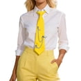 thumbnail image 3 of FASHOFT Yellow Punk Cross Chain Neckties Pre Tied School Necktie Star Tie for Women Men Adjustable Metal Chain Tie for School Uniform Shirt Prom Party, 3 of 5