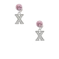 thumbnail image 2 of Delight Jewelry Silvertone Crystal Initial - X - Pink Crystal Clip on Earrings, 2 of 5