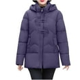 thumbnail image 2 of Sokhug Women's Winter Coat Thicken Quilted Puffer Jacket Warm Parka with Removable Hooded Purple, 2 of 7