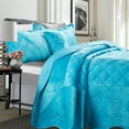 thumbnail image 2 of Home Soft Things 4 Piece Supersoft Microplush Bedspread Set - Scuba Blue - Oversized King (120" x 120"), 2 of 9