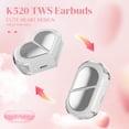 thumbnail image 2 of Pink Heart Wireless Earbuds for Girls Kids, Cute Small Mini Tiny Invisible Earbuds Wireless Bluetooth for Small Ears Canals Women Rose Gold Kawai Blue Tooth Ear Buds for iPhone Android, White, 2 of 8