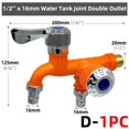 thumbnail image 1 of 1PC Garden 1/2'' Plastic Dual Control Watering Tap Home Outdoor Faucet Irrigation Hose Bibb Washing Machine Valve for Kitchen He Qiyong unisex, 1 of 2