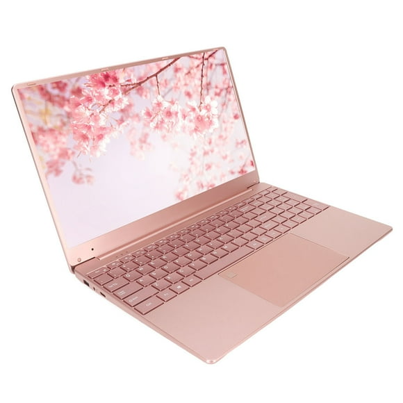 Mini Laptop, 15.6in Laptop Pink Backlight Keyboard for Window11 with Fingerprint Keypad for Business 12G 256G US Plug