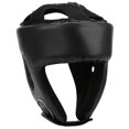 thumbnail image 2 of Boxing Helmet PU, Head Guard Sanda Kickboxing Leather Adjustable Training DefenseBlack Large Size, 2 of 8